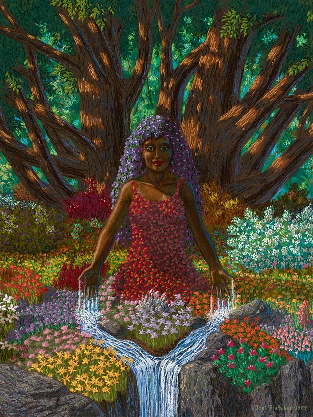 Pastel painting of mother earth personified