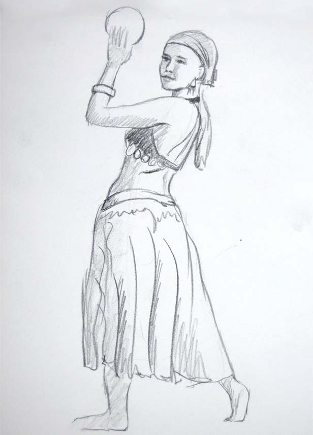Life drawing of a gypsy woman